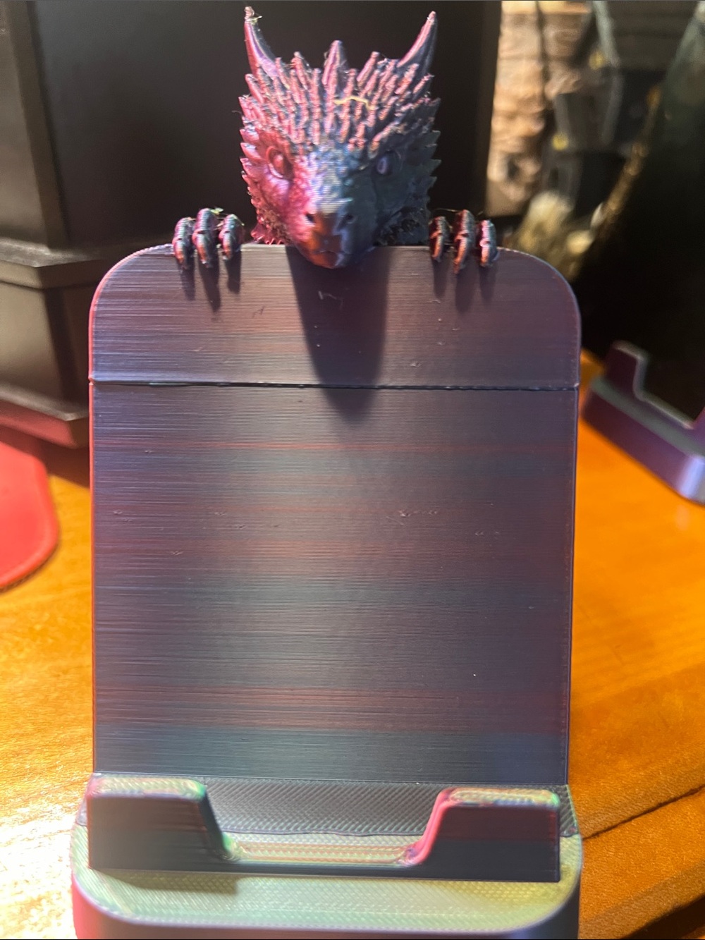Dragon Phone Stand - Iridescent Purple Home Accent